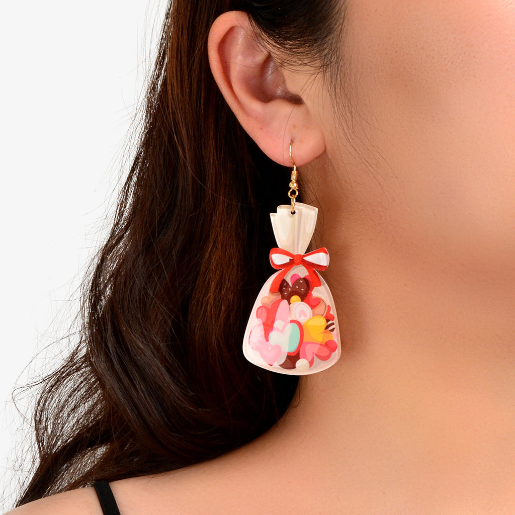 Colourful Candy Lollies Bag Pendant Acrylic Dangle Earrings Y2k Girl Dainty Gift-0