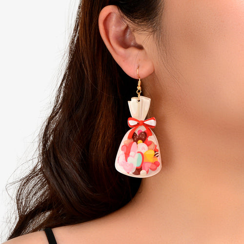 Colourful Candy Lollies Bag Pendant Acrylic Dangle Earrings Y2k Girl Dainty Gift-0
