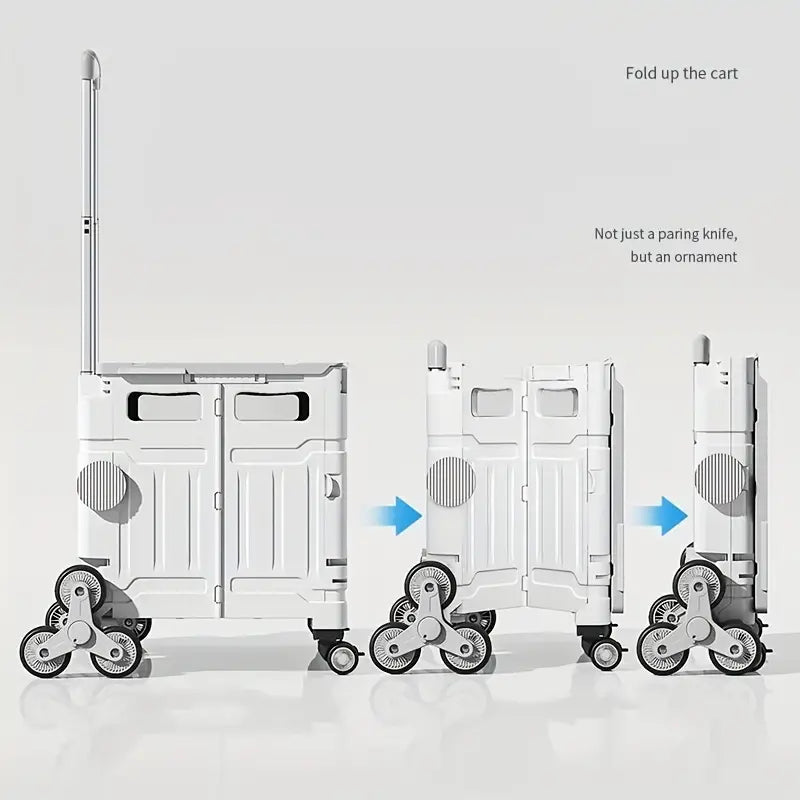 50L Folding Shopping Cart for Picnics, Camping, and Market Stalls - Gray