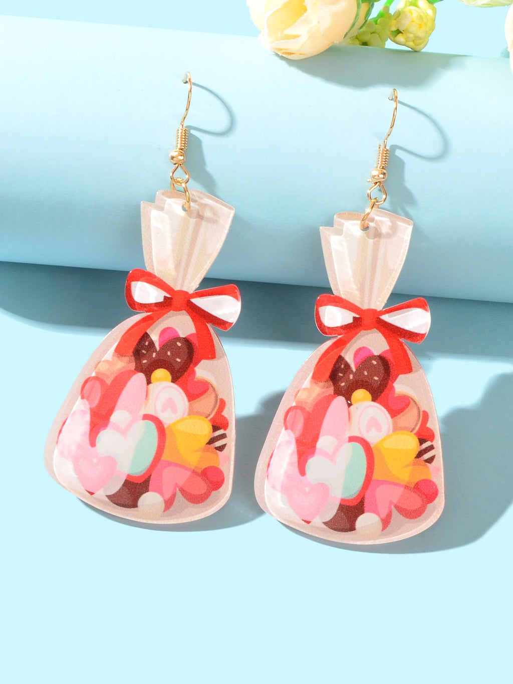 Colourful Candy Lollies Bag Pendant Acrylic Dangle Earrings Y2k Girl Dainty Gift-1