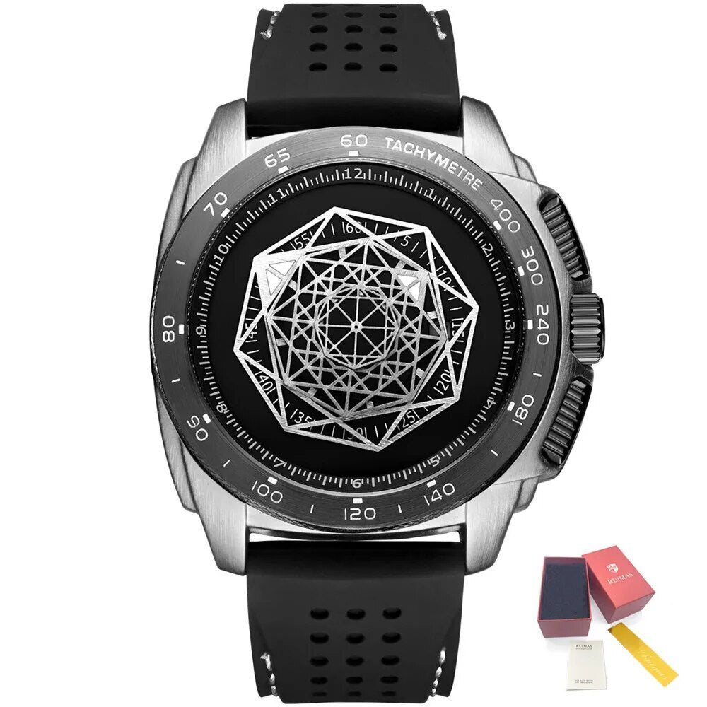 RUIMAS Men Silicone Band Quartz Casual Wrist Watches Large Dial Sport Military Watch Clock Luminous Waterproof Relogio Masculino-15