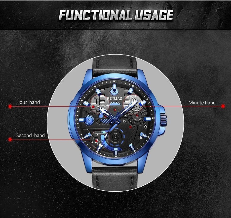 RUIMAS Watches Men's Casual Sport Watches Luxury Military Quartz Wrist Watch Chronograph ​Waterproof Man Clock Montre Homme 307-6