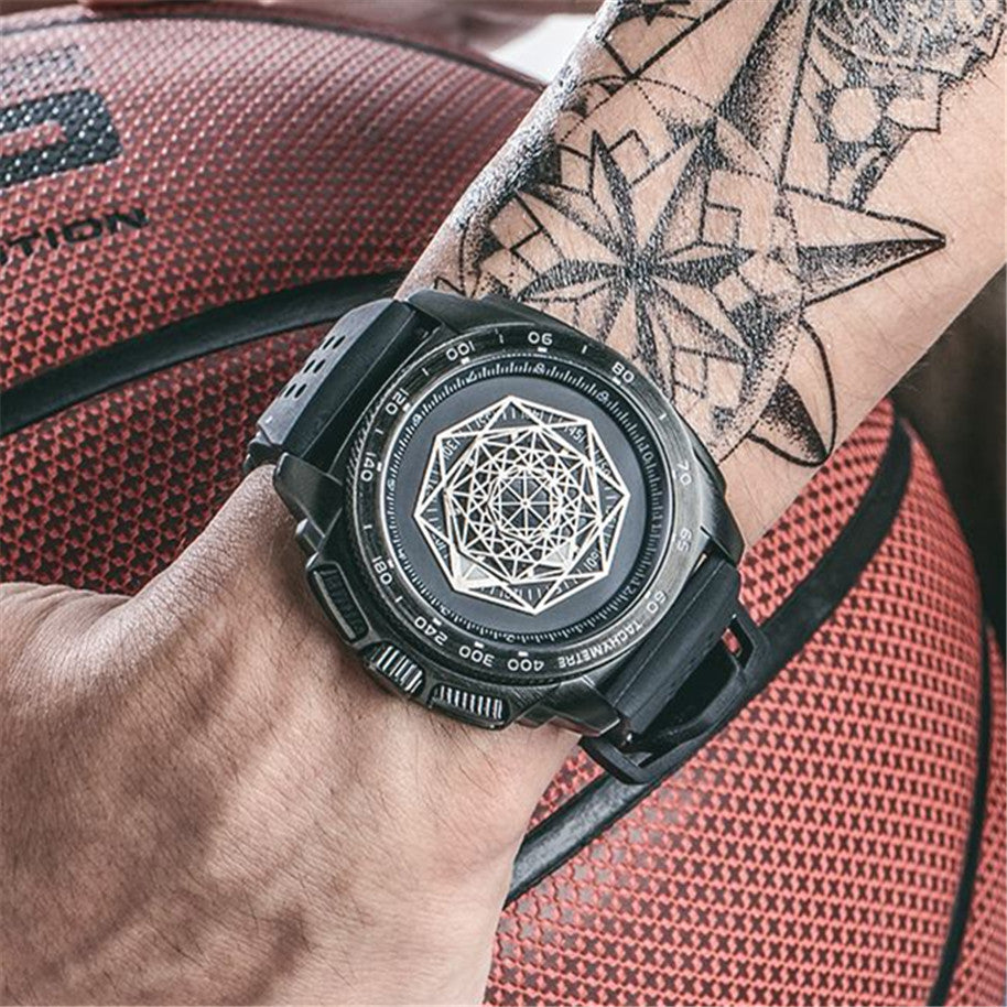 RUIMAS Men Silicone Band Quartz Casual Wrist Watches Large Dial Sport Military Watch Clock Luminous Waterproof Relogio Masculino-3