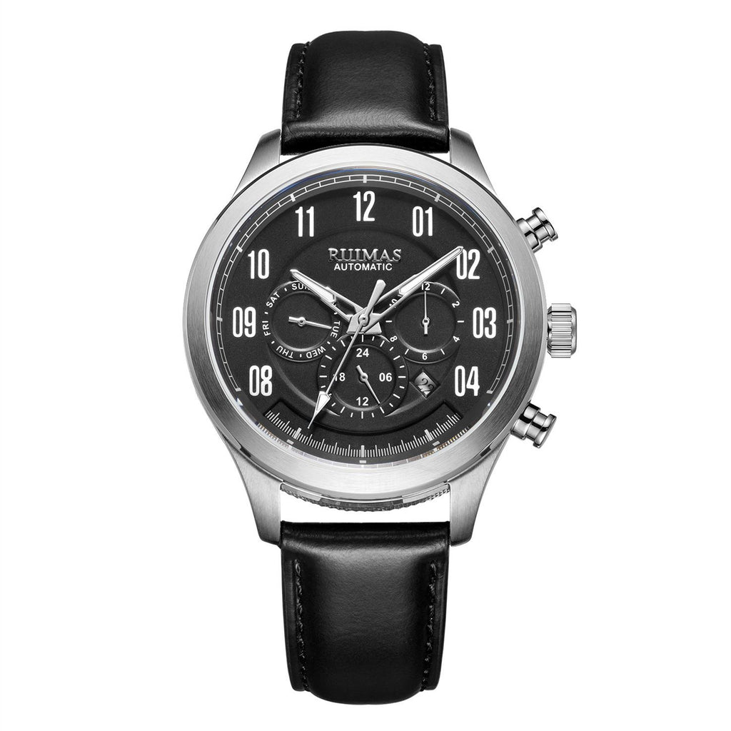 RUIMAS Luxury Casual Sport Watch for Men's Automatic Mechanical Watches Leather Luminous Man Clock Wrist Watch Chronograph 6785