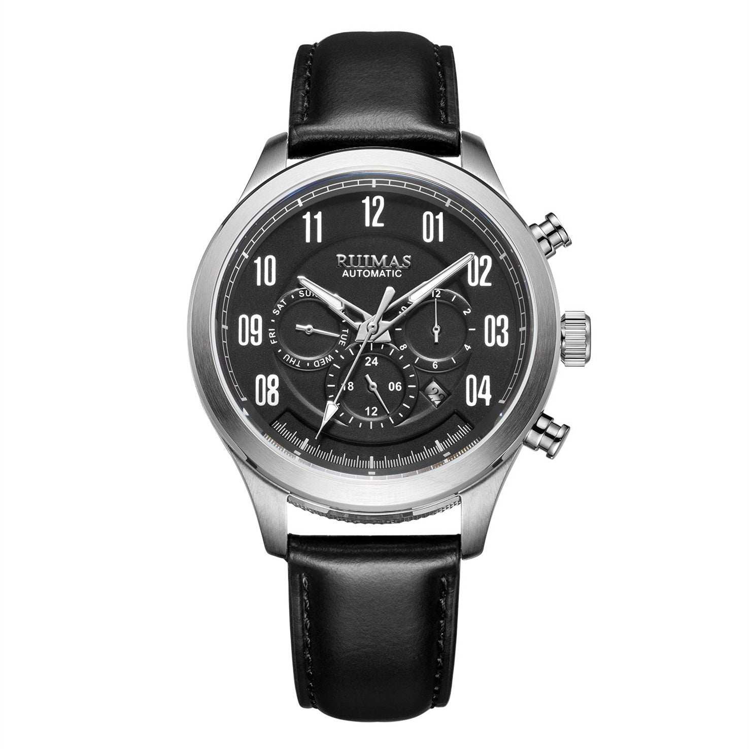 RUIMAS Luxury Casual Sport Watch for Men's Automatic Mechanical Watches Leather Luminous Man Clock Wrist Watch Chronograph 6785