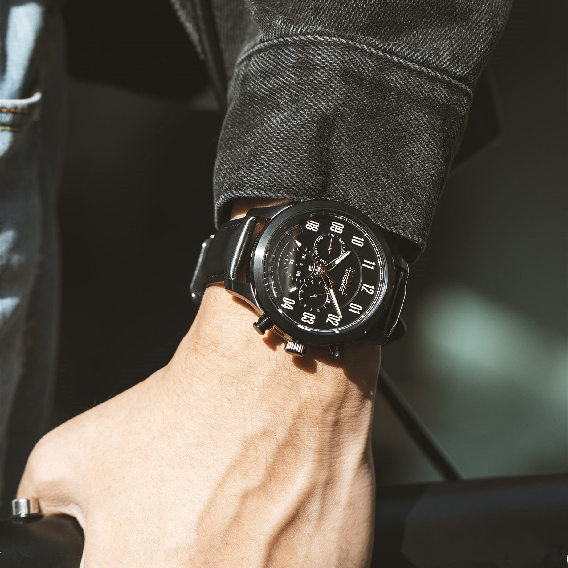 RUIMAS Luxury Casual Sport Watch for Men's Automatic Mechanical Watches Leather Luminous Man Clock Wrist Watch Chronograph 6785