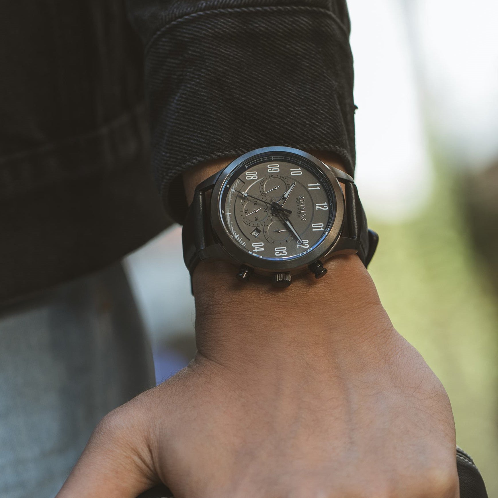 RUIMAS Luxury Casual Sport Watch for Men's Automatic Mechanical Watches Leather Luminous Man Clock Wrist Watch Chronograph 6785