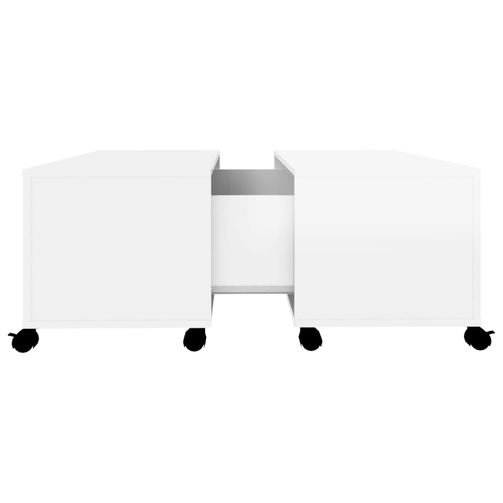 NNEVL Coffee Table High Gloss White 75x75x38 cm Chipboard