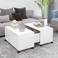 NNEVL Coffee Table High Gloss White 75x75x38 cm Chipboard
