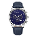 Trnda Men's Stainless Steel Watch, Blue Leather Band | Trn-D43b-0