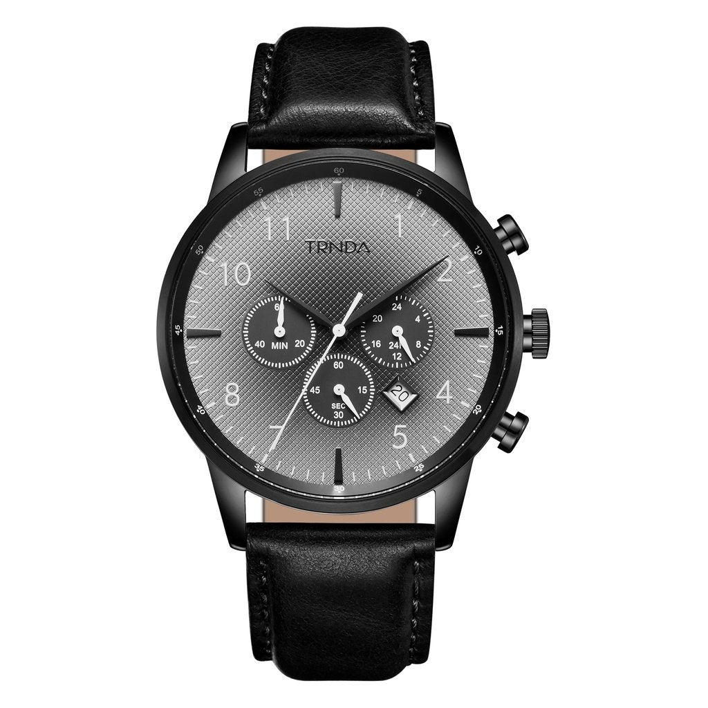 Trnda Men's Black Stainless Steel Watch, Gradient Dial | Trn-43bk-0