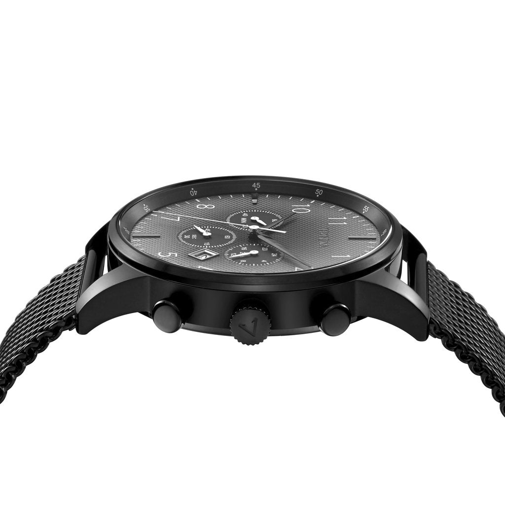 Trnda Men's Stainless Steel Watch, Black Mesh Band | Trn-43b-2