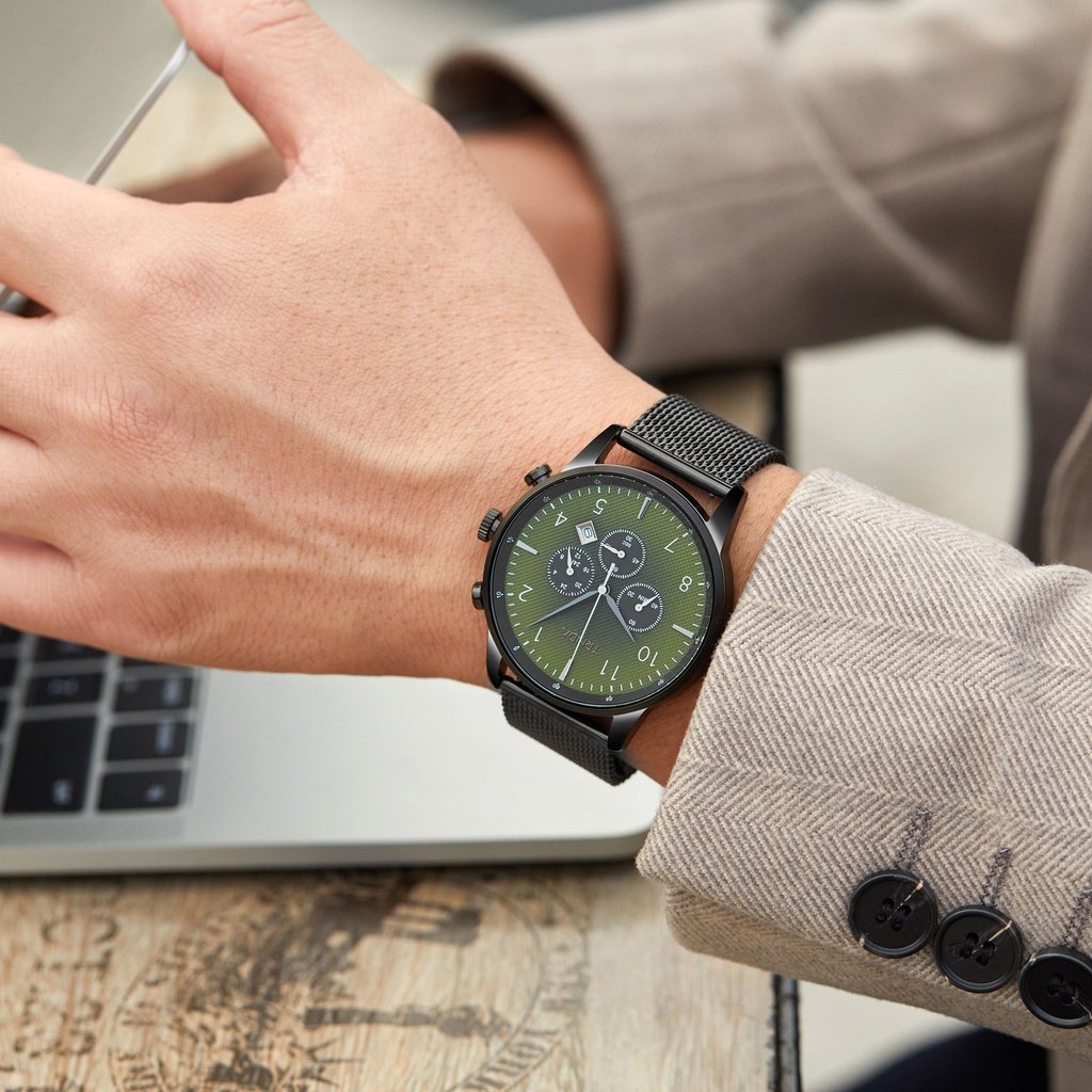 Trnda Men's Stainless Steel Watch, Black Mesh Band | Trnda-001-1