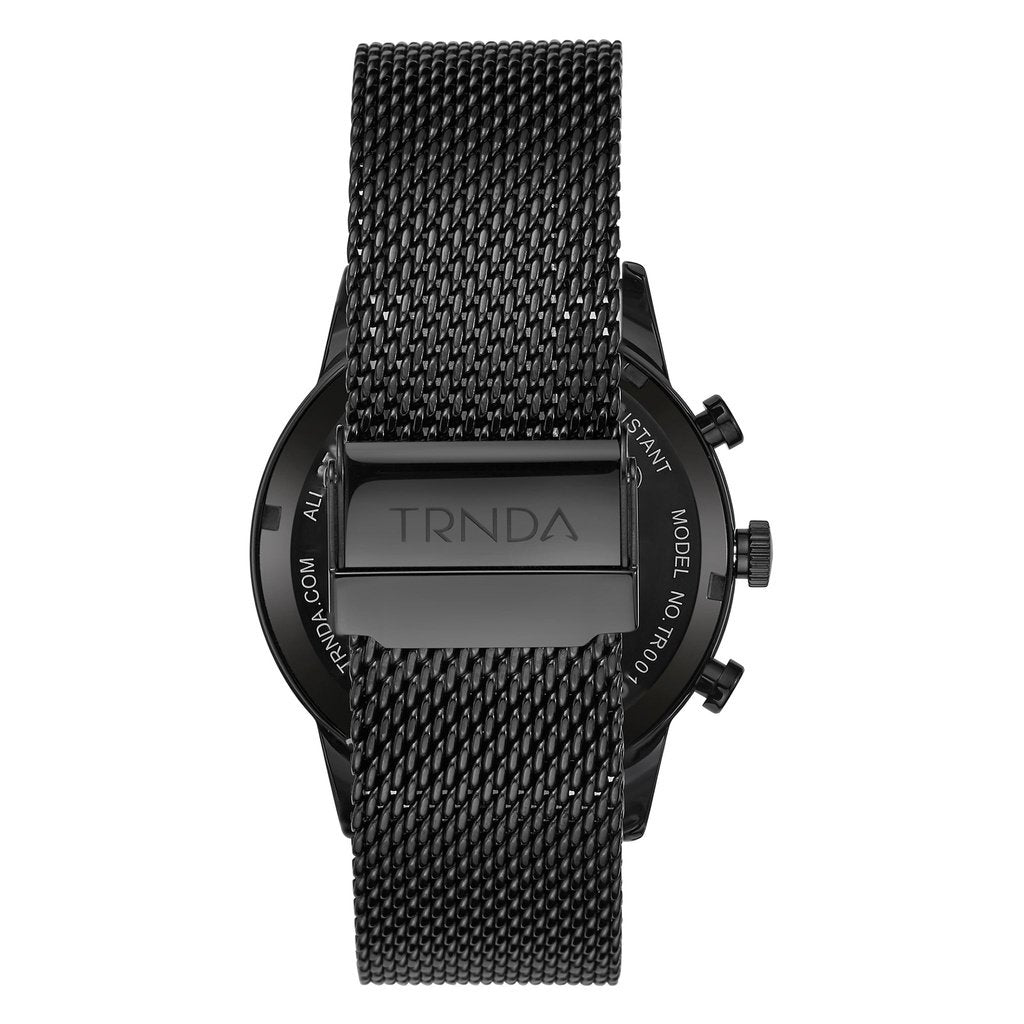 Trnda Men's Stainless Steel Watch, Black Dial | Trnda-Ss43bk-4