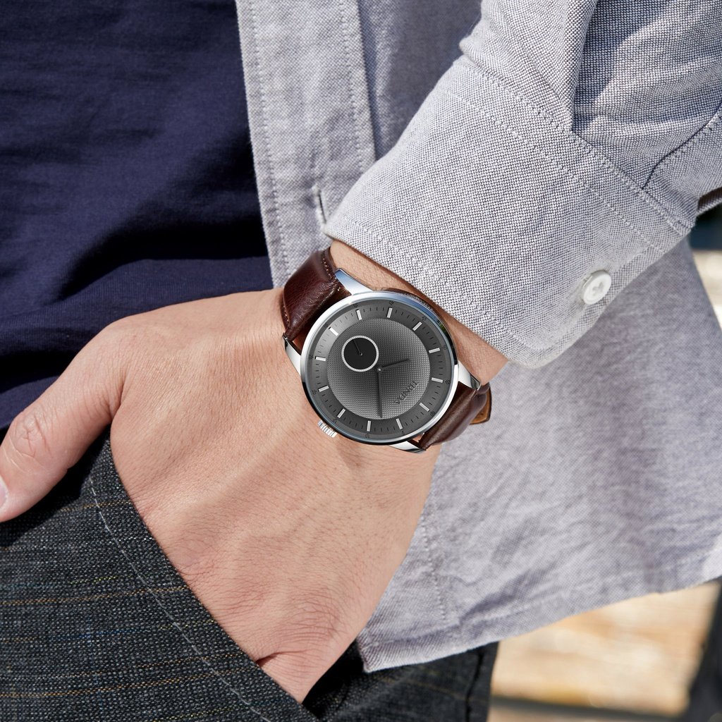 Trnda Men's Stainless Steel Watch, Black Dial | Trnd-M43-Bk-1