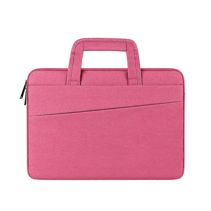 NNEDSZ Multi-compartment Waterproof Laptop Briefcase - Fits 14.1-15.4 Inches - Rose Pink-0