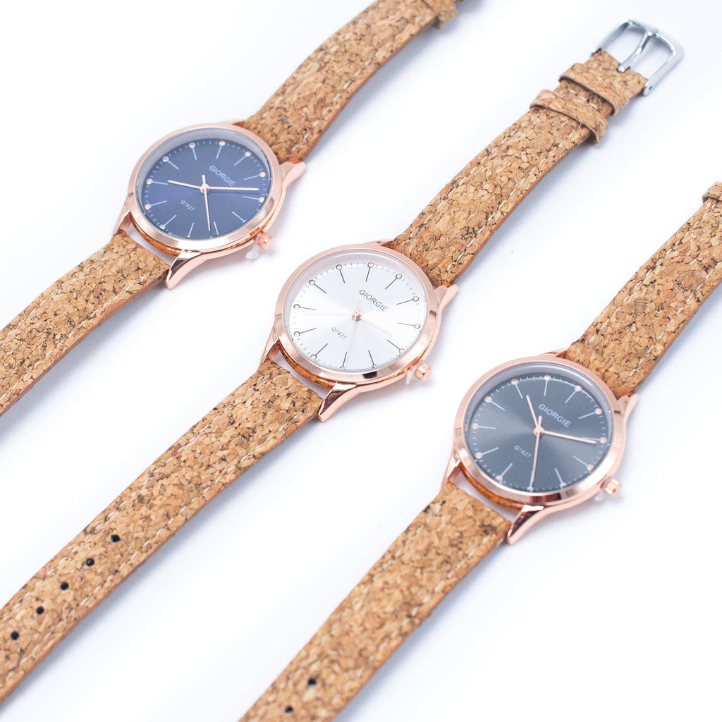 Natural Portuguese Cork Unisex Watch-0